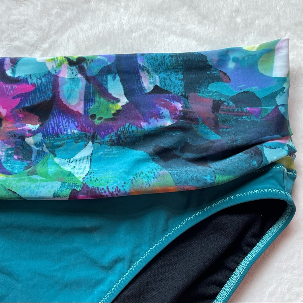 Profile by Gottex blue/green multicolor floral bikini bottoms size 14 - Picture 7 of 9